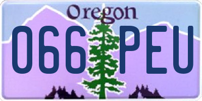 OR license plate 066PEU