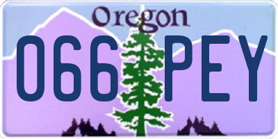 OR license plate 066PEY