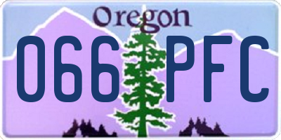 OR license plate 066PFC
