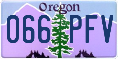 OR license plate 066PFV