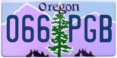 OR license plate 066PGB