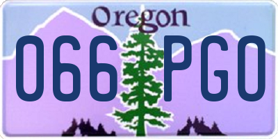 OR license plate 066PGO