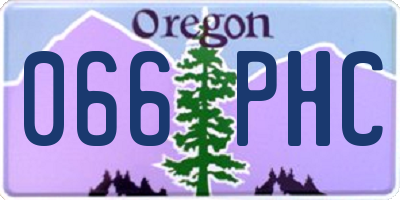 OR license plate 066PHC