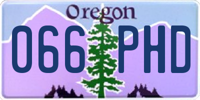 OR license plate 066PHD