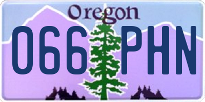 OR license plate 066PHN