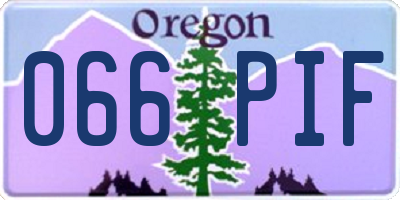 OR license plate 066PIF