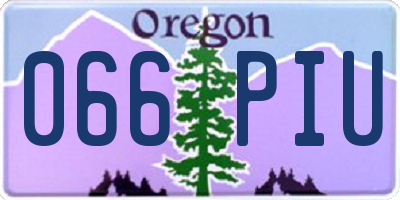 OR license plate 066PIU