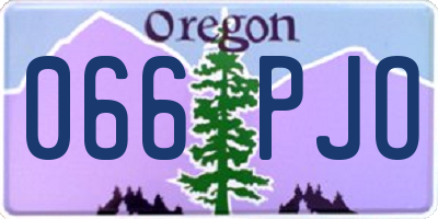 OR license plate 066PJO