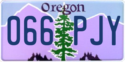 OR license plate 066PJY