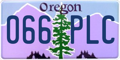 OR license plate 066PLC