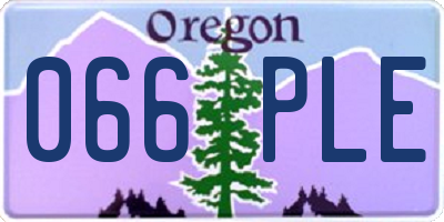 OR license plate 066PLE