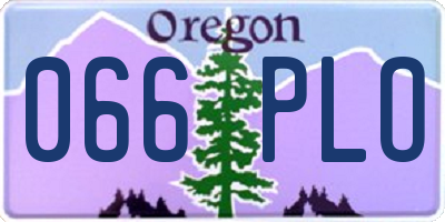OR license plate 066PLO