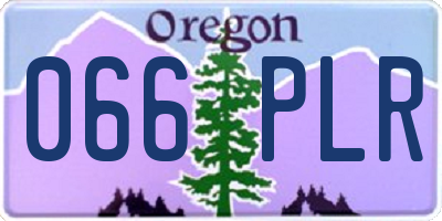 OR license plate 066PLR