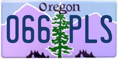 OR license plate 066PLS