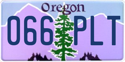 OR license plate 066PLT
