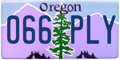 OR license plate 066PLY