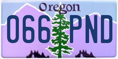 OR license plate 066PND