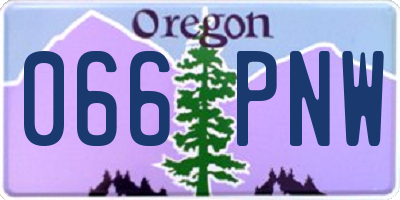 OR license plate 066PNW
