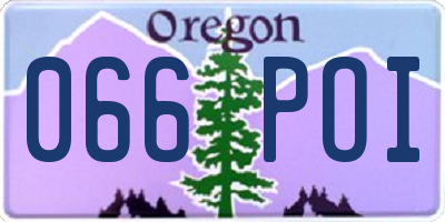 OR license plate 066POI