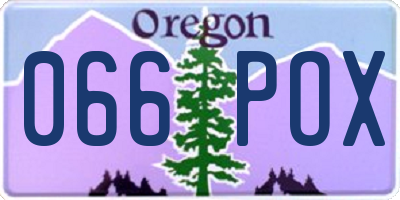 OR license plate 066POX