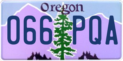 OR license plate 066PQA