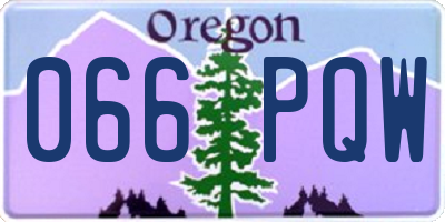OR license plate 066PQW