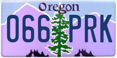 OR license plate 066PRK