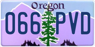 OR license plate 066PVD