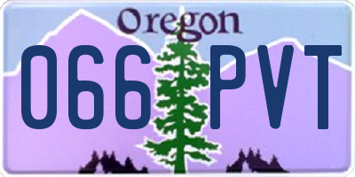 OR license plate 066PVT