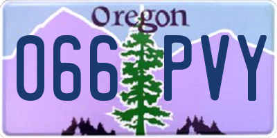 OR license plate 066PVY