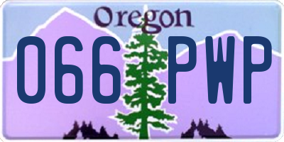 OR license plate 066PWP