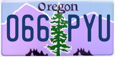 OR license plate 066PYU