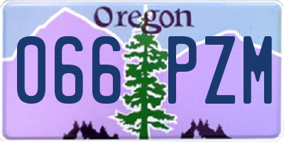 OR license plate 066PZM