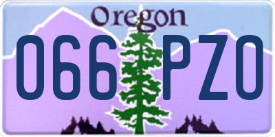 OR license plate 066PZO