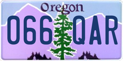 OR license plate 066QAR