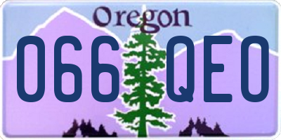 OR license plate 066QEO