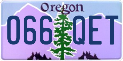 OR license plate 066QET