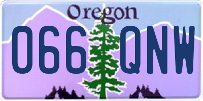 OR license plate 066QNW