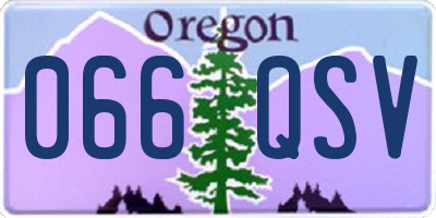 OR license plate 066QSV