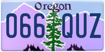 OR license plate 066QUZ