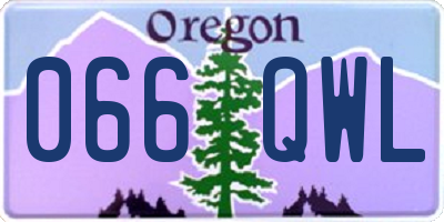 OR license plate 066QWL