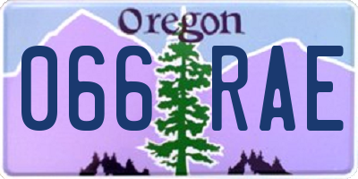 OR license plate 066RAE