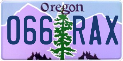 OR license plate 066RAX