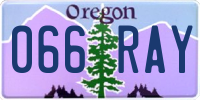 OR license plate 066RAY