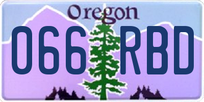 OR license plate 066RBD