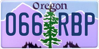 OR license plate 066RBP
