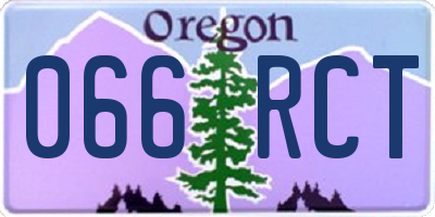 OR license plate 066RCT
