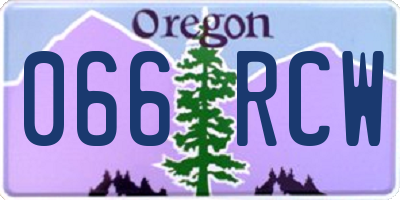 OR license plate 066RCW
