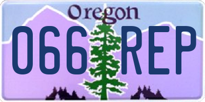 OR license plate 066REP