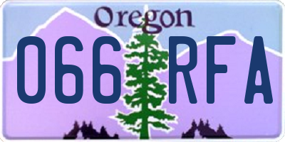 OR license plate 066RFA